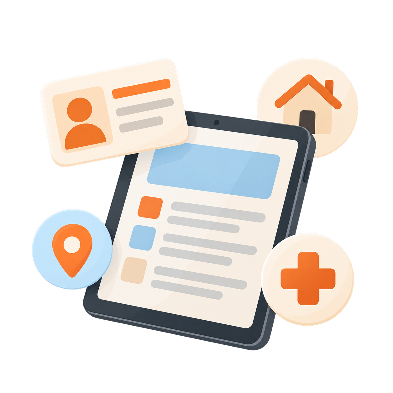 An identity record connects the participant to their information.
